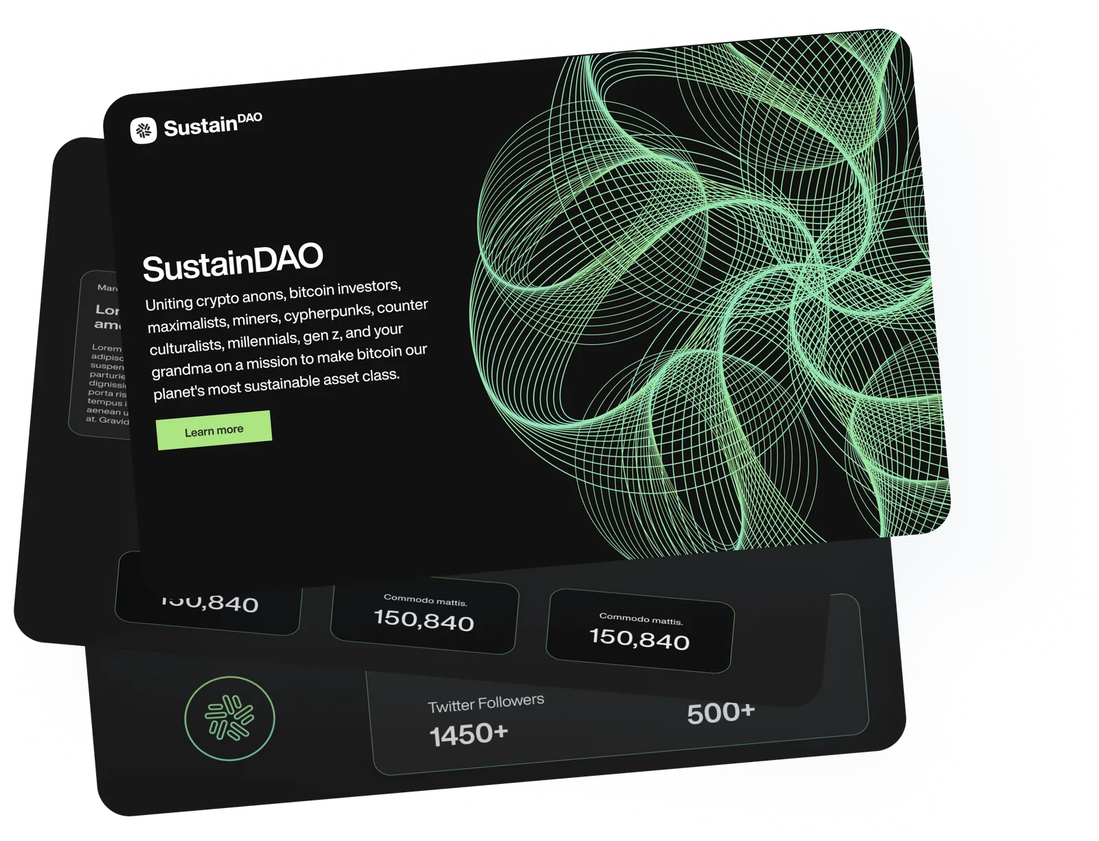 SustainDAO website with community statistics