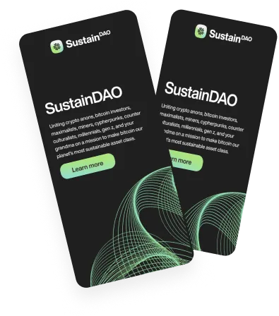 SustainDAO homepage on mobile